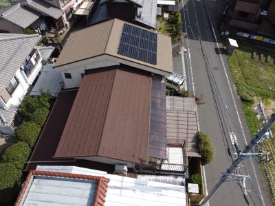 【岐阜市】セイスイかわらU➡石付板金屋根材 エコルへ葺替工事 | 屋根葺き替え工事