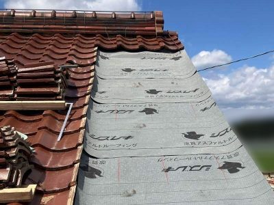 新しく敷いた改質アスファルトルーフィング